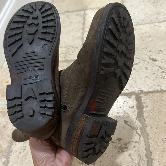 NEW La Canadienne Henry Oiled Suede Mid Calf Boots Brown Sz 6.5 - Picture 7 of 8